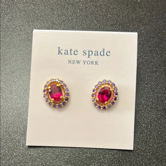 Kate Spade Pink and Purple Stud Earrings - Picture 3 of 3